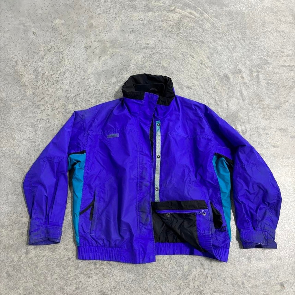 Vintage Columbia Sportswear Women's Purple & Teal Colorblock Full Zip Jacket XL
